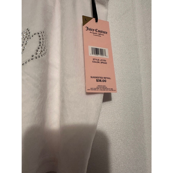 Women's Juicy Couture loungewear Shorts 2PK Size L Pink /White NEW NWT - Picture 6 of 6